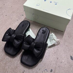 OFF-WHITE Extra Padded Slippers Flats Leather Black